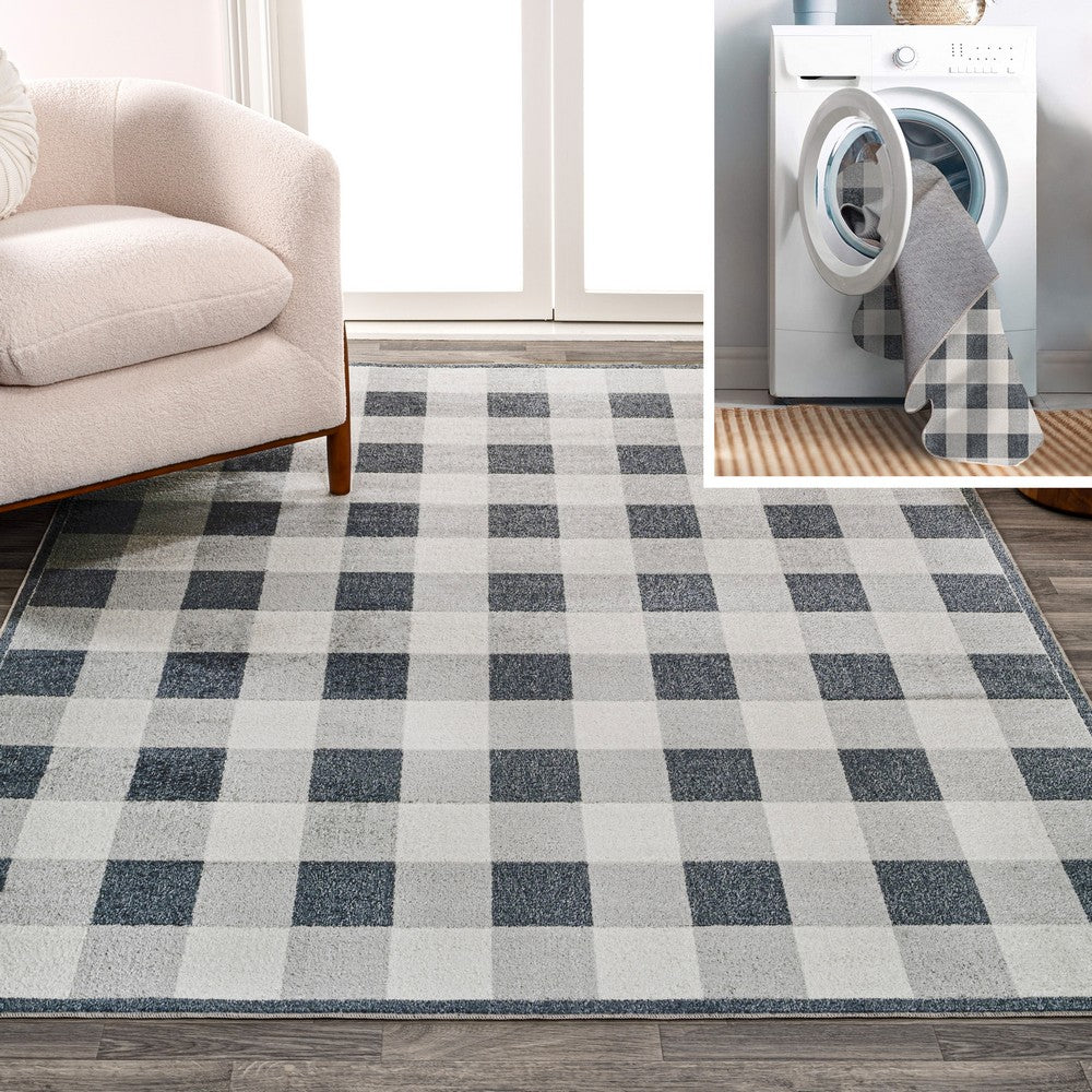 Cottage Gradient Plaid Cottage Machine-Washable Area Rug