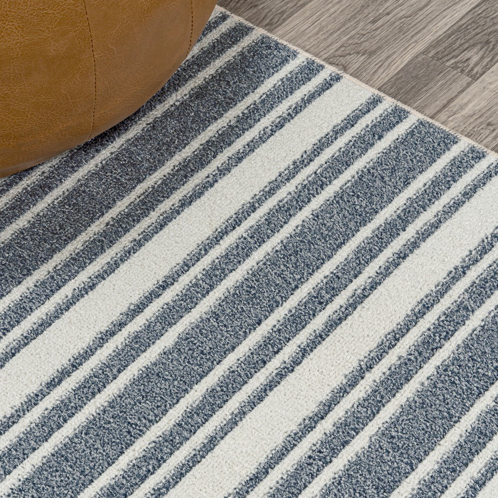 Carolina Two-Tone Striped Classic Low-Pile Machine-Washable Area Rug