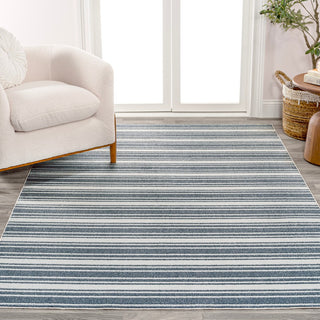 Carolina Two-Tone Striped Classic Low-Pile Machine-Washable Area Rug