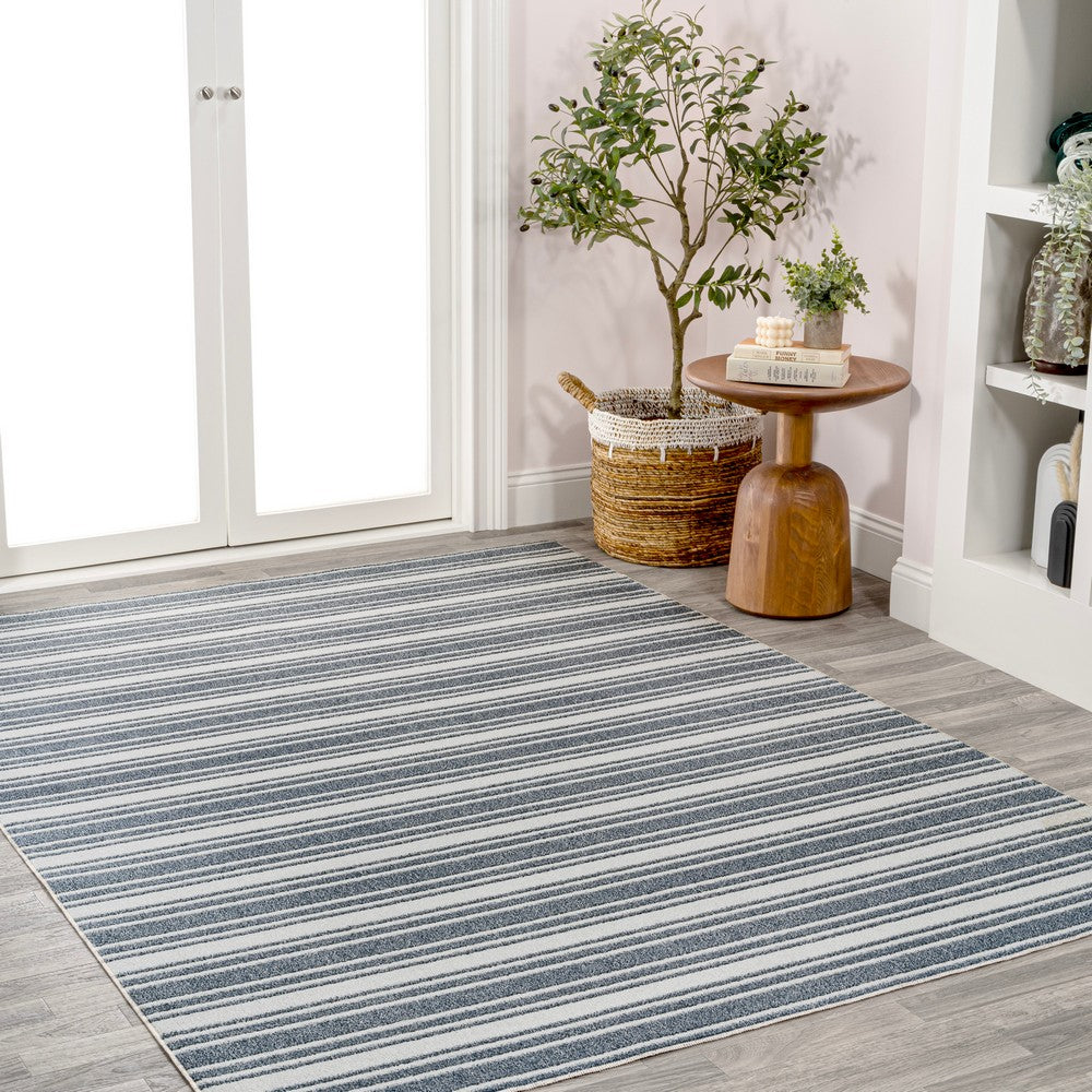Carolina Two-Tone Striped Classic Low-Pile Machine-Washable Area Rug