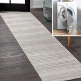 Carolina Two-Tone Striped Classic Low-Pile Machine-Washable Area Rug