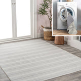 Carolina Two-Tone Striped Classic Low-Pile Machine-Washable Area Rug