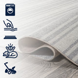 Carolina Two-Tone Striped Classic Low-Pile Machine-Washable Area Rug