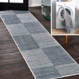 Buffalo Minimalist Striped Plaid Machine-Washable  Area Rug