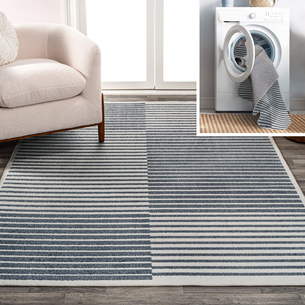 Buffalo Minimalist Striped Plaid Machine-Washable  Area Rug