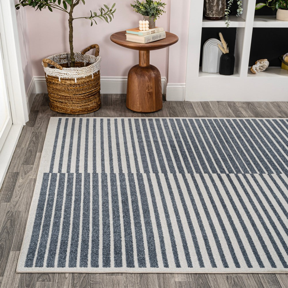 Buffalo Minimalist Striped Plaid Machine-Washable  Area Rug