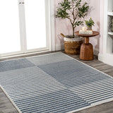 Buffalo Minimalist Striped Plaid Machine-Washable  Area Rug