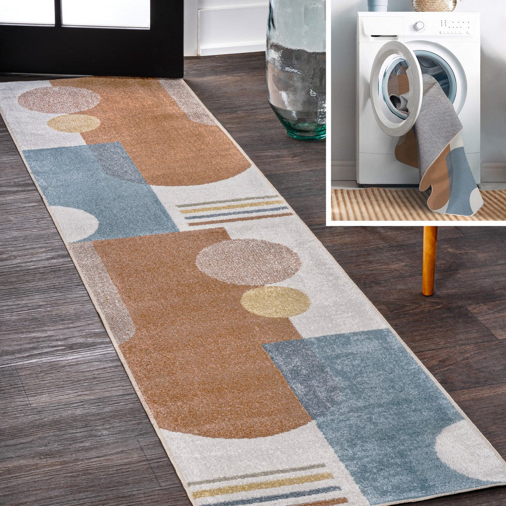 Tayse Modern Contemporary Collage Machine-Washable Area Rug