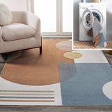 Tayse Modern Contemporary Collage Machine-Washable Area Rug