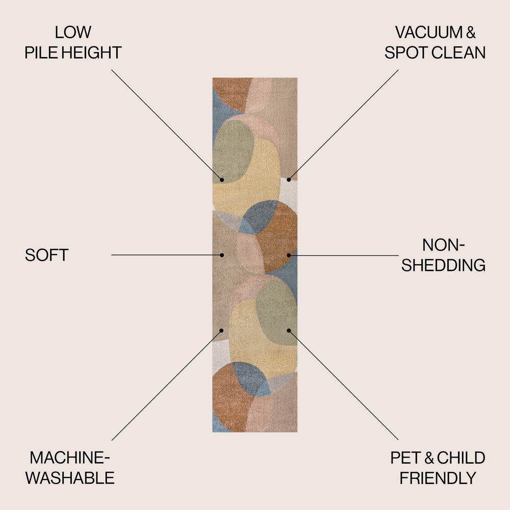 Nordic Geometric contemporary Machine-Washable Area Rug