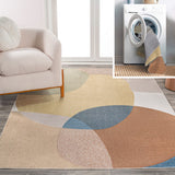 Nordic Geometric contemporary Machine-Washable Area Rug