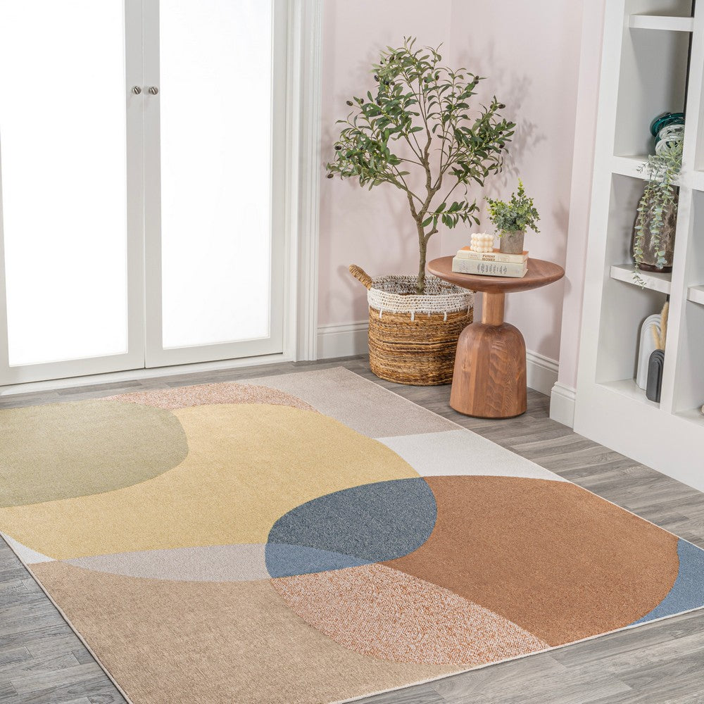 Nordic Geometric contemporary Machine-Washable Area Rug