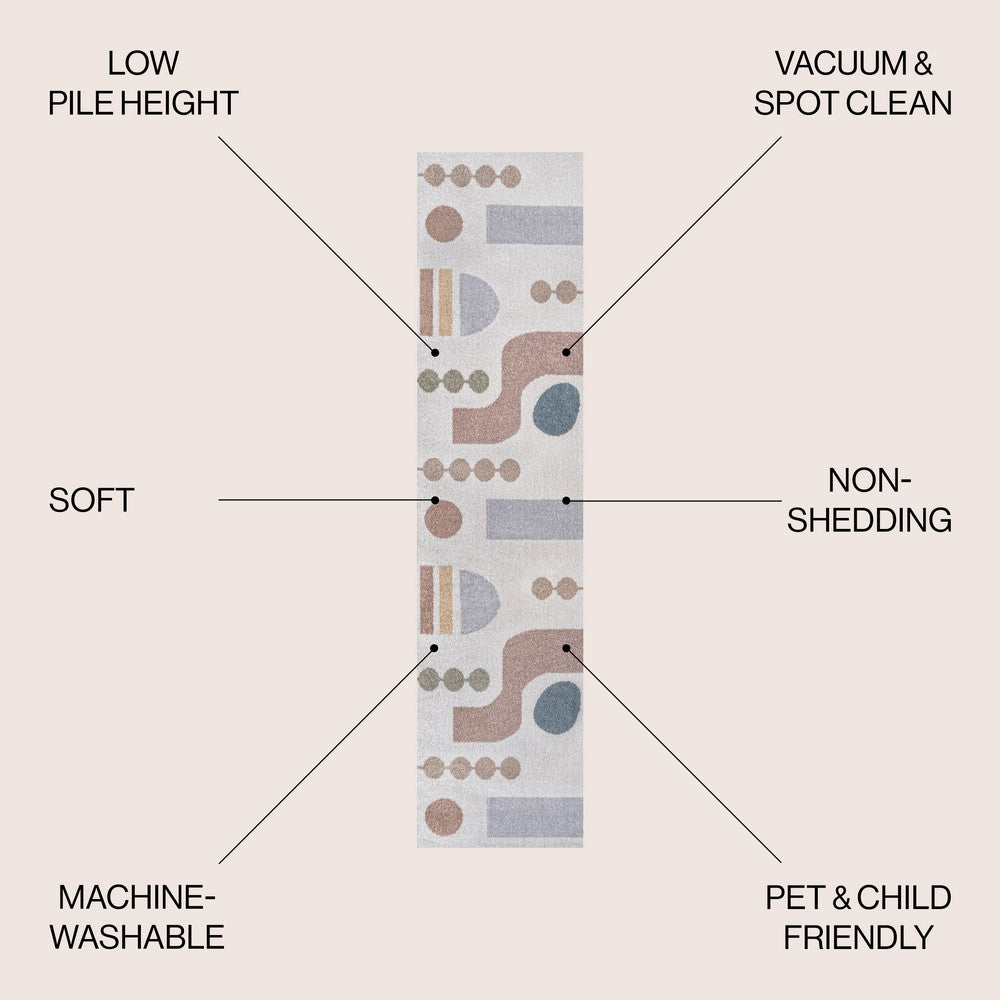 Winston Abstract Coastal Contemporary Novelty Machine-Washable Area Rug