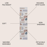 Winston Abstract Coastal Contemporary Novelty Machine-Washable Area Rug