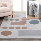 Winston Abstract Coastal Contemporary Novelty Machine-Washable Area Rug