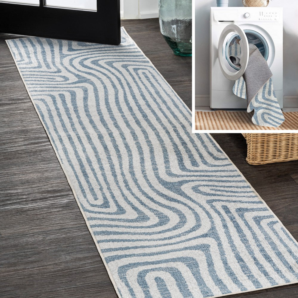 Heaven Abstract Two-Tone Low-Pile Machine-Washable Area Rug