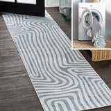 Heaven Abstract Two-Tone Low-Pile Machine-Washable Area Rug