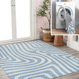 Heaven Abstract Two-Tone Low-Pile Machine-Washable Area Rug