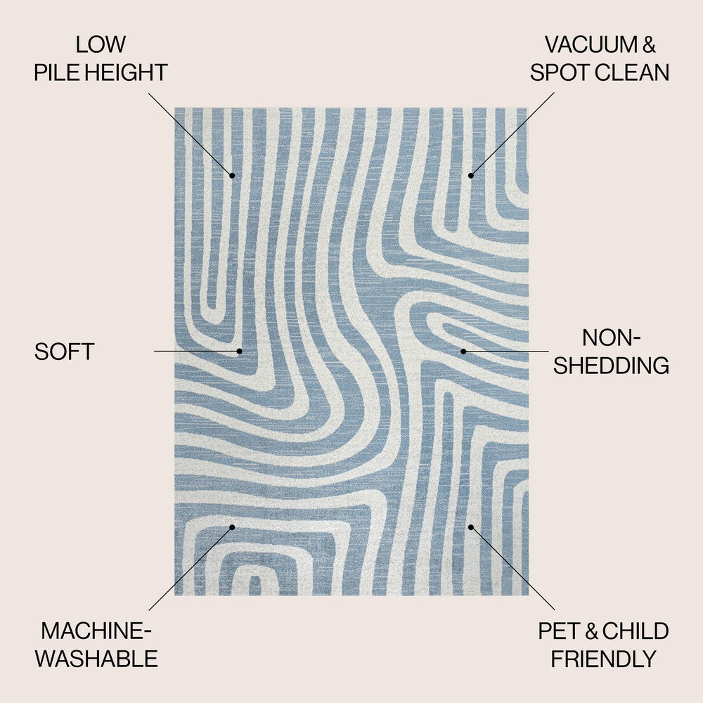 Heaven Abstract Two-Tone Low-Pile Machine-Washable Area Rug