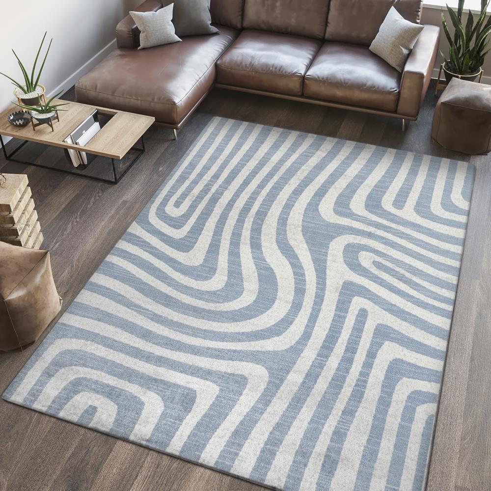 Heaven Abstract Two-Tone Low-Pile Machine-Washable Area Rug