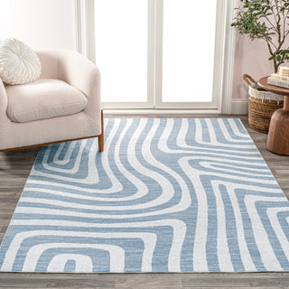 Heaven Abstract Two-Tone Low-Pile Machine-Washable Area Rug