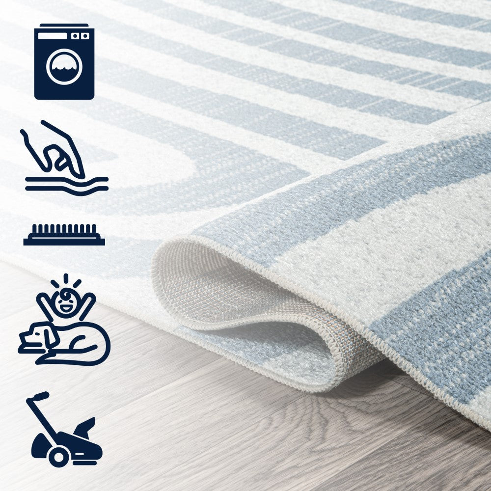 Heaven Abstract Two-Tone Low-Pile Machine-Washable Area Rug