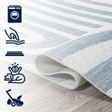 Heaven Abstract Two-Tone Low-Pile Machine-Washable Area Rug