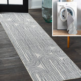Archie Contemporary Glam Geometric Machine-Washable Area Rug