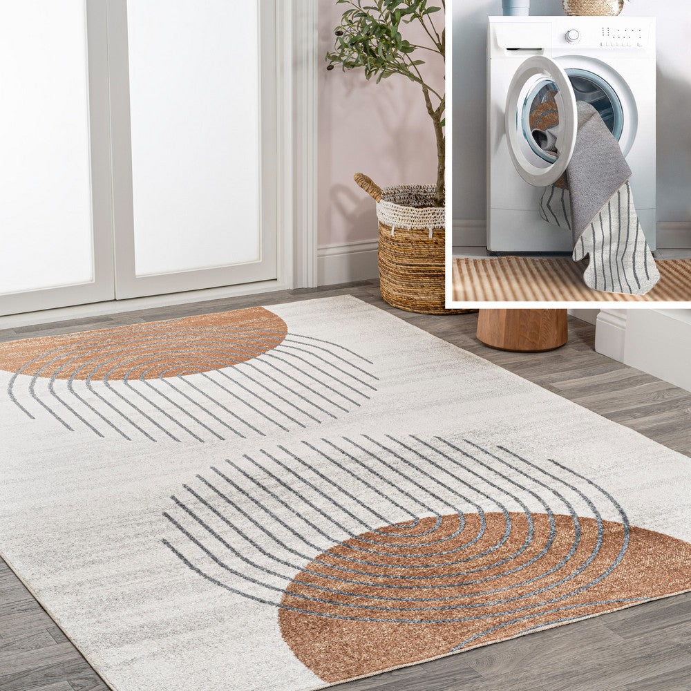 Union Geometric Modern Low-Pile Machine-Washable Area Rug