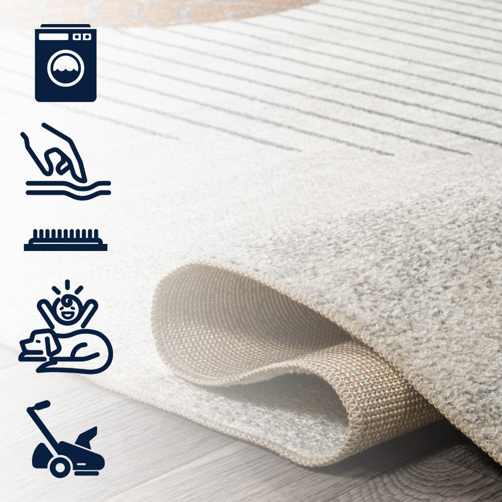 Union Geometric Modern Low-Pile Machine-Washable Area Rug