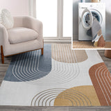 Zen Contemporary Minimalist Machine-Washable Area Rug