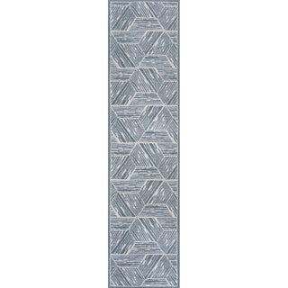 Nordic Modern Coastal Geometric Machine-Washable Area Rug