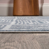 Nordic Modern Coastal Geometric Machine-Washable Area Rug