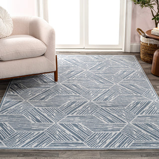 Nordic Modern Coastal Geometric Machine-Washable Area Rug