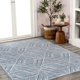 Nordic Modern Coastal Geometric Machine-Washable Area Rug