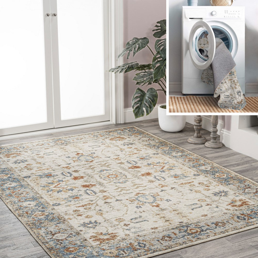 Marilyn Persian Border Low-Pile Machine-Washable Area Rug