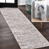 Persian Distressed Medallion Low-Pile Machine-Washable Area Rug