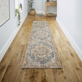 Julita Bold Distressed Medallion Low-Pile Machine-Washable Area Rug