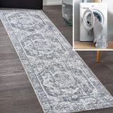 Julita Bold Distressed Medallion Low-Pile Machine-Washable Area Rug