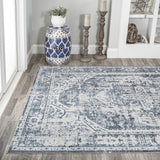 Julita Bold Distressed Medallion Low-Pile Machine-Washable Area Rug