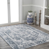 Julita Bold Distressed Medallion Low-Pile Machine-Washable Area Rug