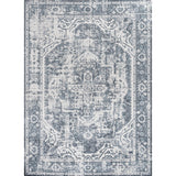 Julita Bold Distressed Medallion Low-Pile Machine-Washable Area Rug