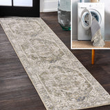 Julita Bold Distressed Medallion Low-Pile Machine-Washable Area Rug