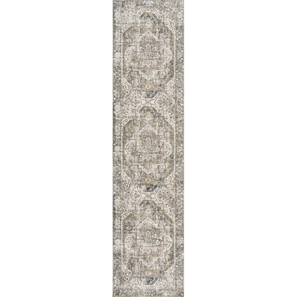 Julita Bold Distressed Medallion Low-Pile Machine-Washable Area Rug