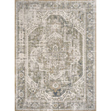 Julita Bold Distressed Medallion Low-Pile Machine-Washable Area Rug