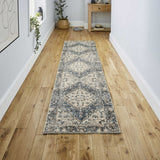 Lotus Distressed Medallion Low-Pile Machine-Washable Area Rug