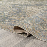 Lotus Distressed Medallion Low-Pile Machine-Washable Area Rug