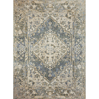 Lotus Distressed Medallion Low-Pile Machine-Washable Area Rug