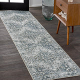 Lotus Distressed Medallion Low-Pile Machine-Washable Area Rug