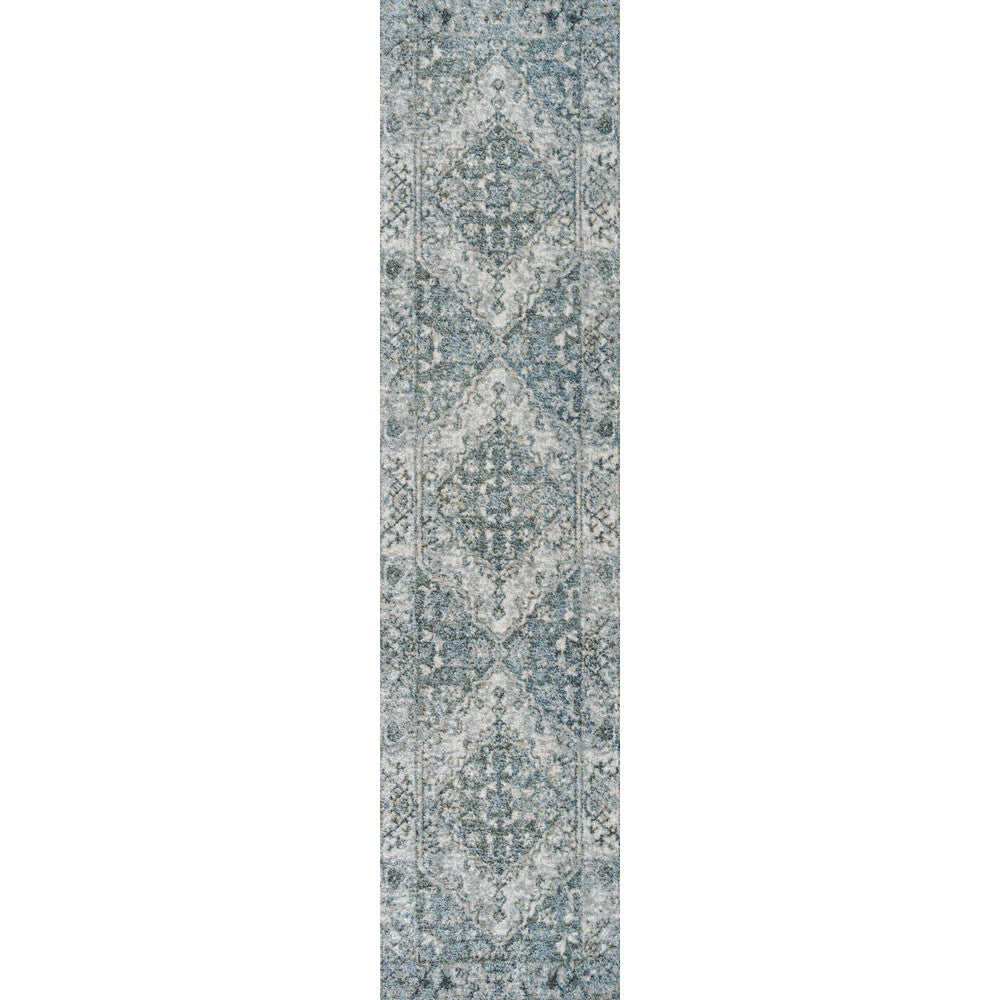 Lotus Distressed Medallion Low-Pile Machine-Washable Area Rug